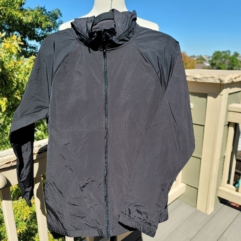 PINK BY VS BLACK WINDBREAKER W HOOD, SZ SMALL/MEDIUM